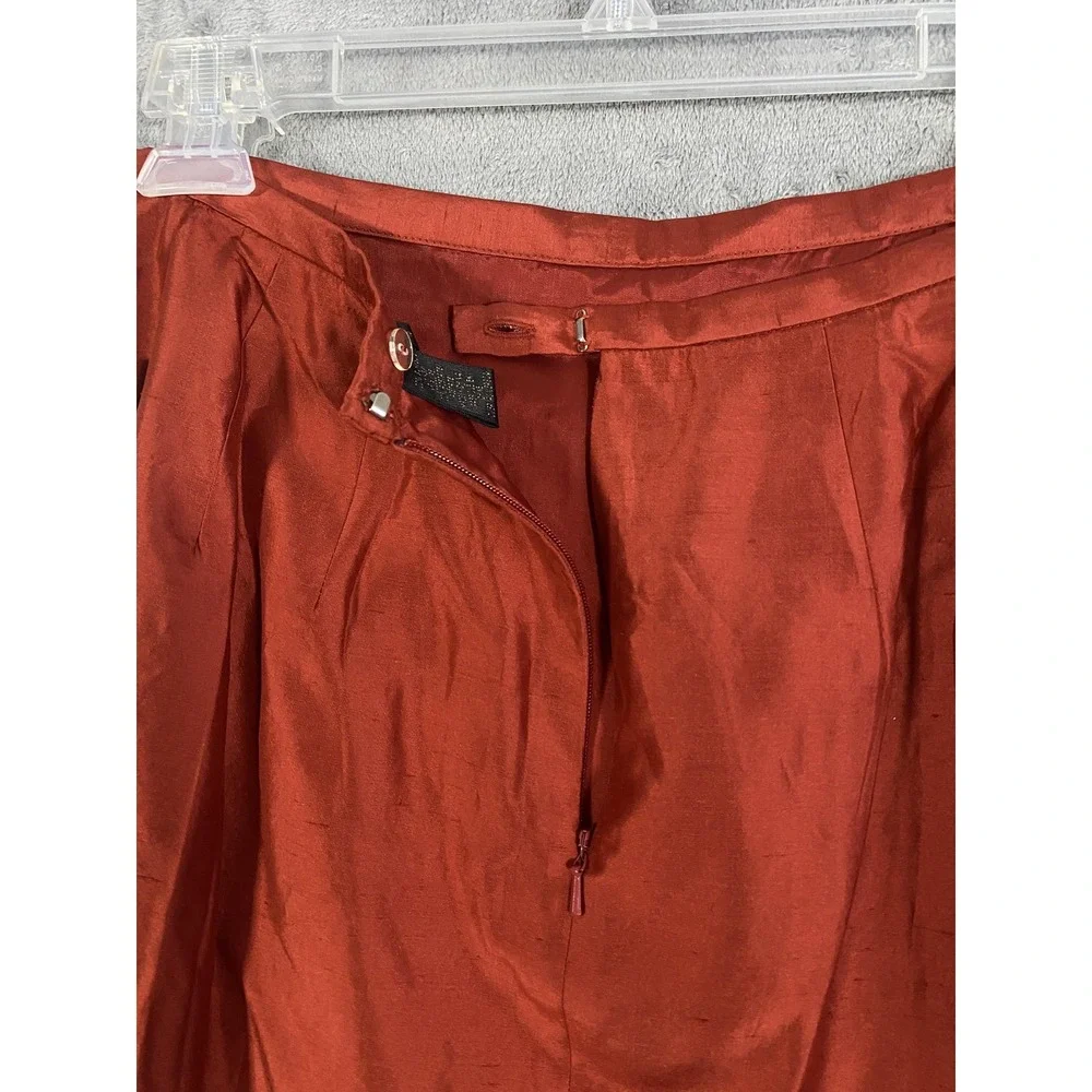 Dana Buchman Skirt Womens 10 Petite Paprika Silk Pencil Vent Lined Career‎ NWT